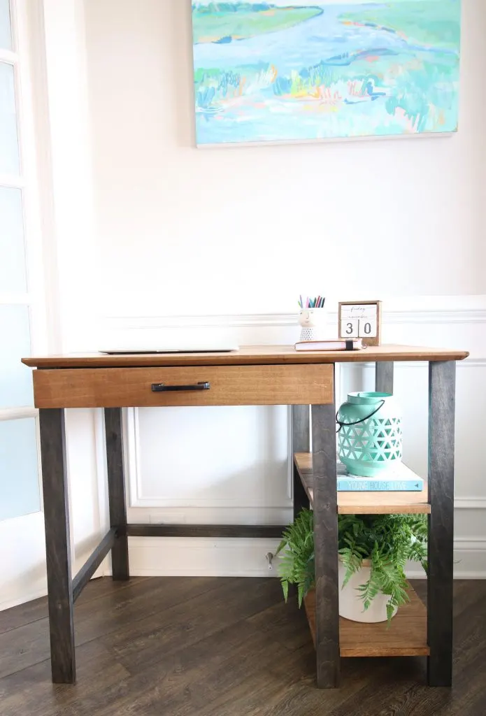 Full vertical shot of writing desk