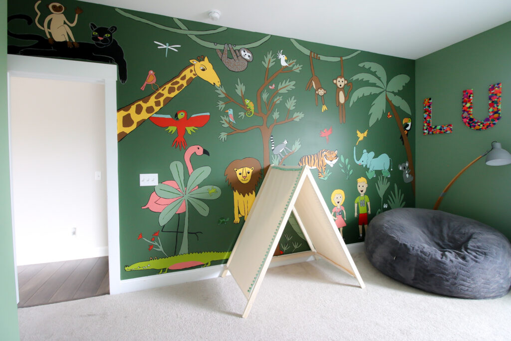 jungle themed mural