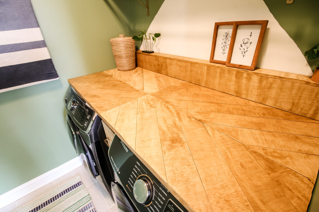 Geometric plywood countertop