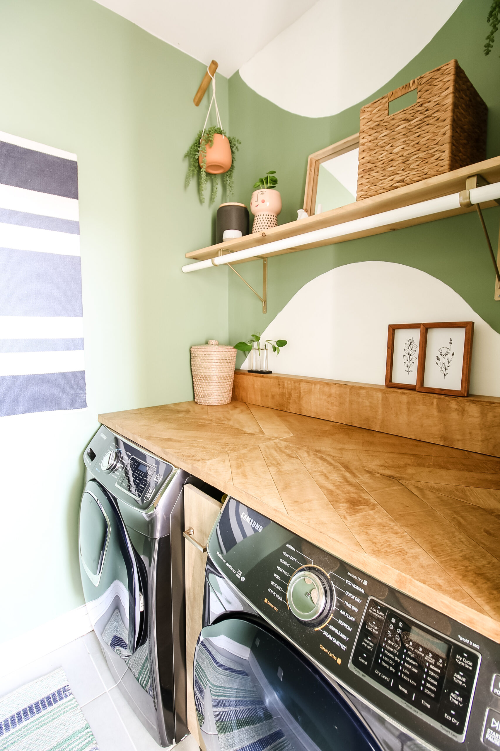 Laundry Room Make Over Transformation with DIY Shelving