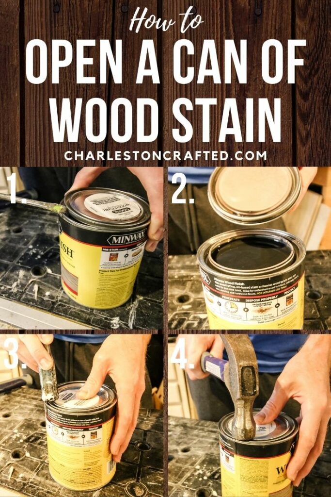 how to open a can of wood stain