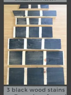 3 black wood stains on 7 types of wood