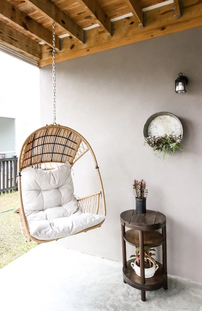 covered patio with swing
