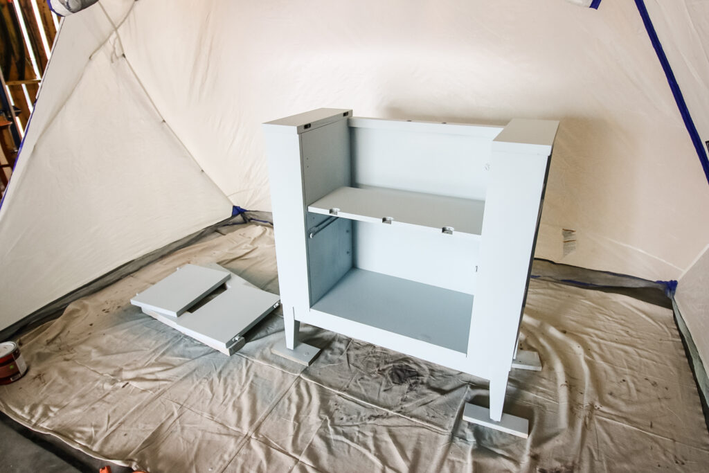 Painting flip top bar with Behr Dayflower