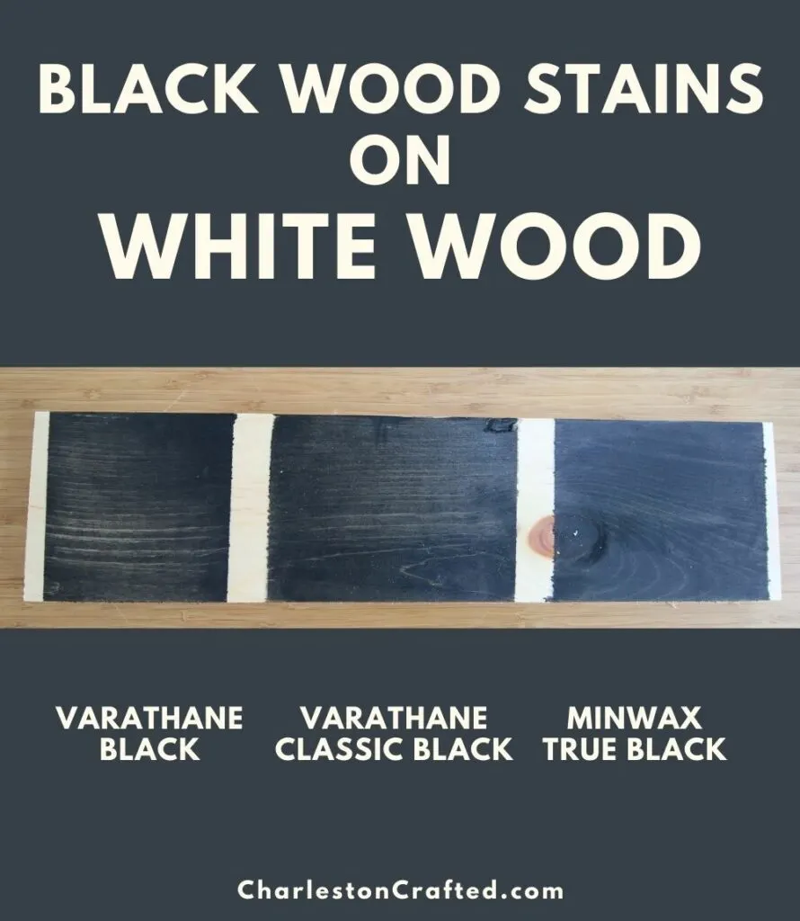 black wood stain white wood pin