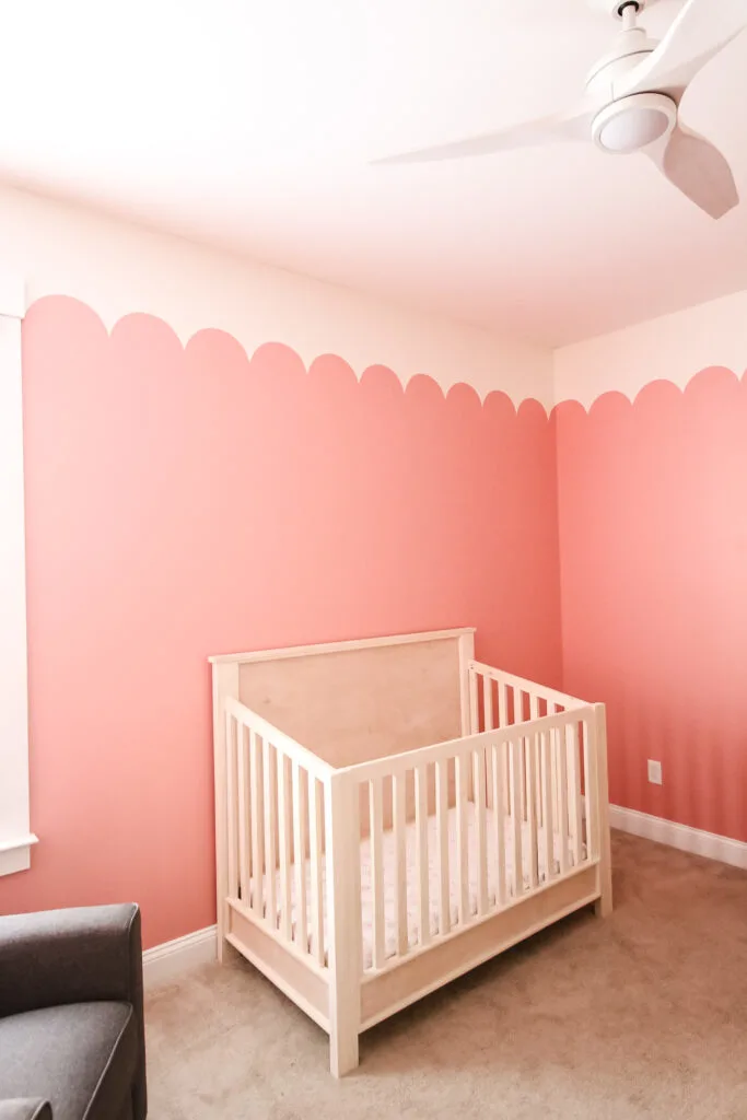 coral pink scallop painted wall