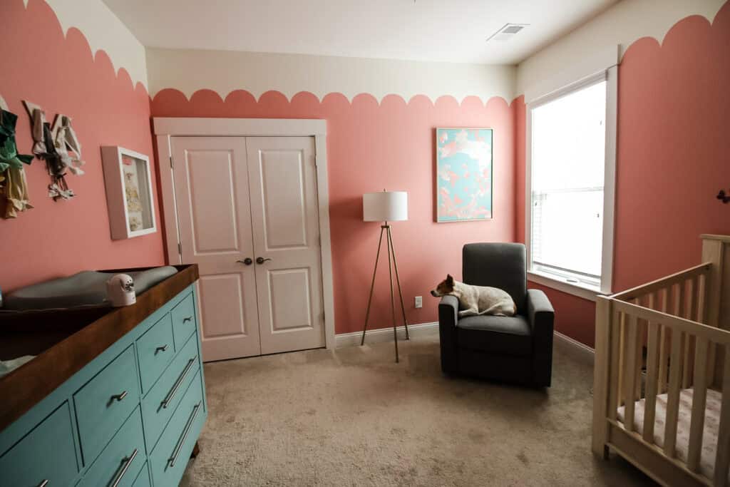 pink scalloped nursery