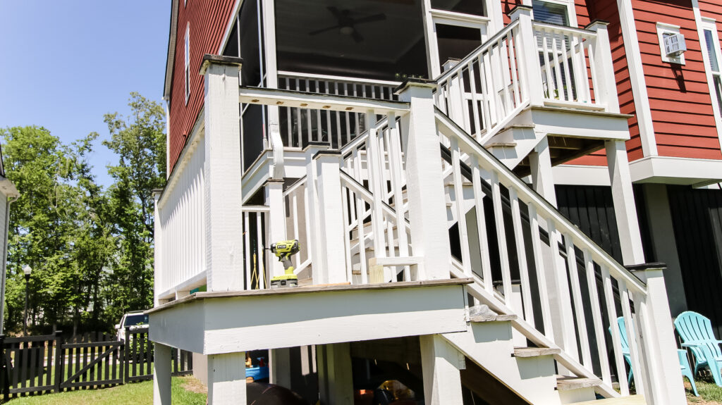 Deck after removing balusters