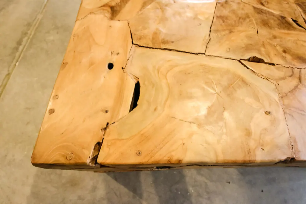 damaged wood filler crack