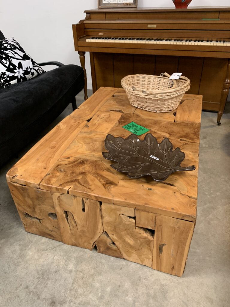 thrifted coffee table before