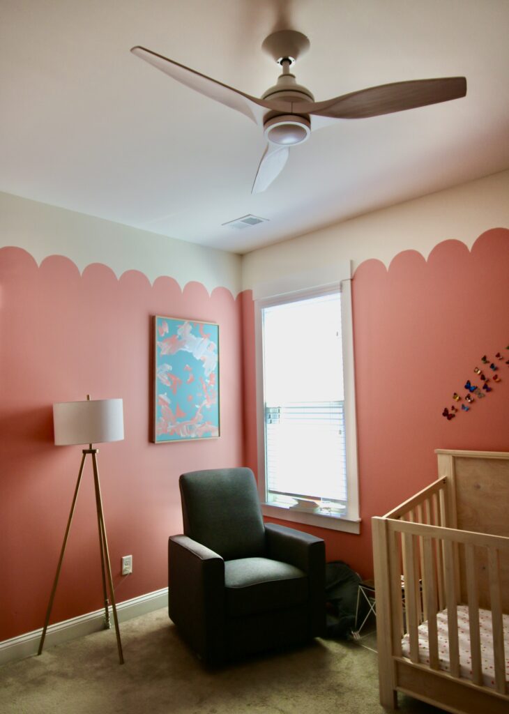 celing fan and window corner in rorys room