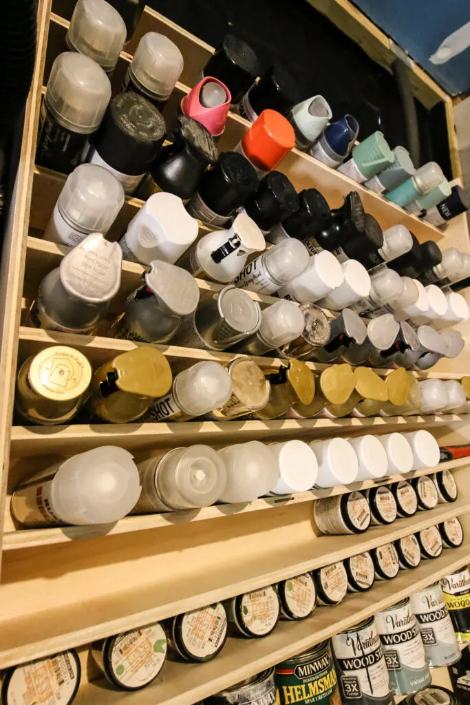 Spray paint organized by color