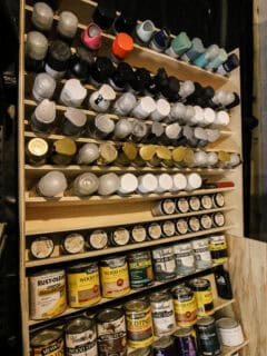 DIY spray paint storage rack - Charleston Crafted