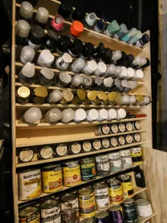 DIY spray paint storage rack - Charleston Crafted