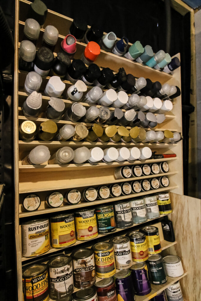 DIY spray paint storage rack - Charleston Crafted