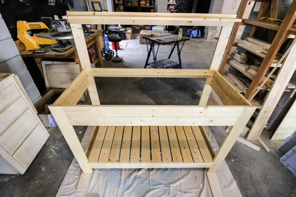 Frame of potting bench