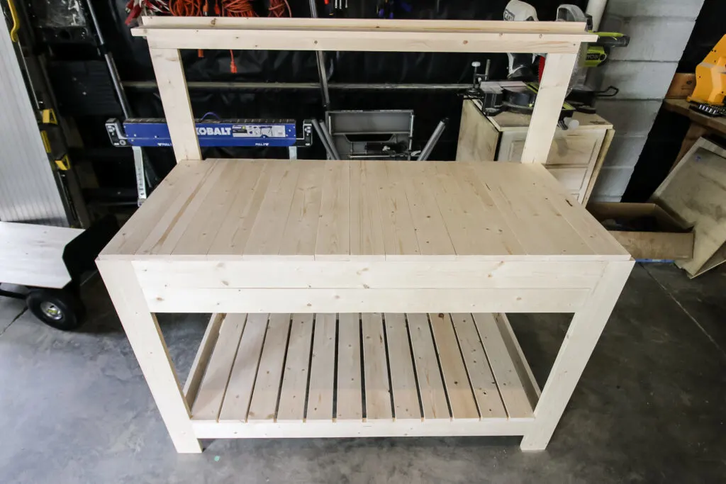 Bench with counter attached