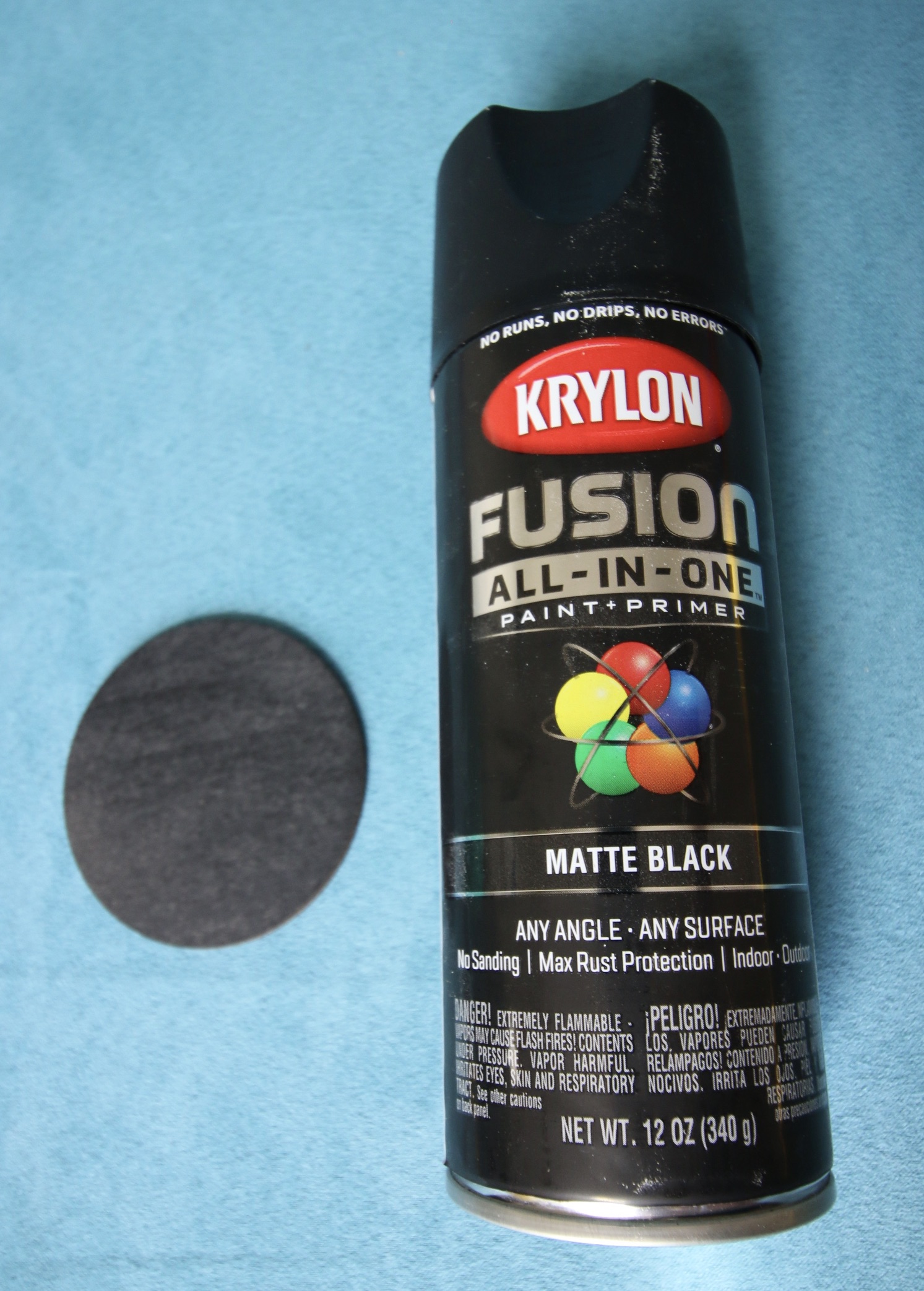 Krylon Fusion All-In-One Satin Black Spray Paint and Primer In One (NET WT.  12-oz)