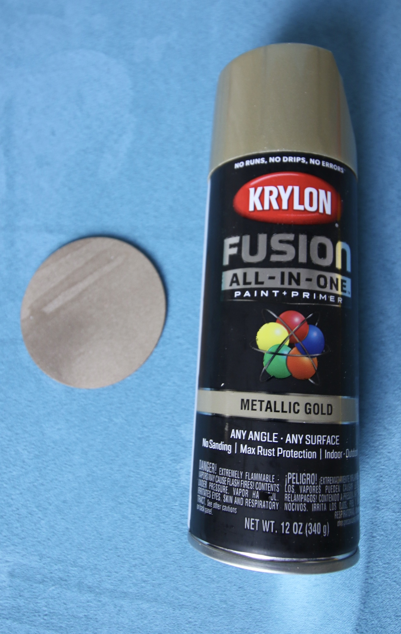 Krylon Fusion All-In-One Gloss Gold Metallic Spray Paint and Primer In One  (NET WT. 12-oz