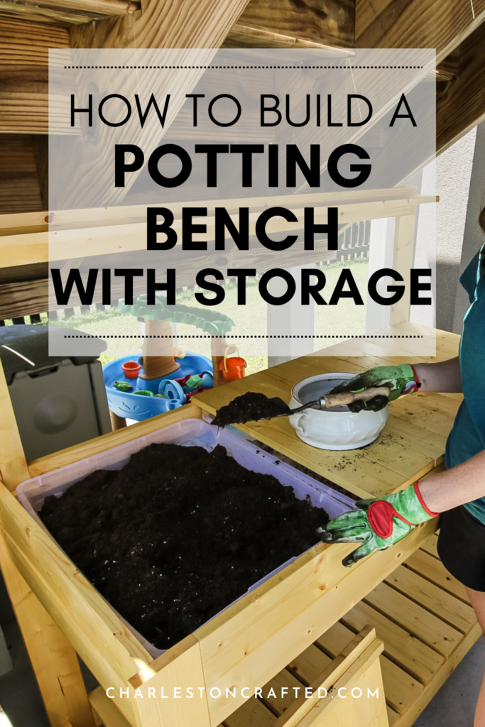 Potting bench with hidden storage - Charleston Crafted