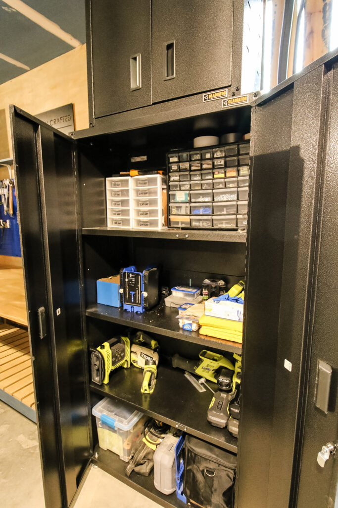 Gladiator storage cabinets in workshop