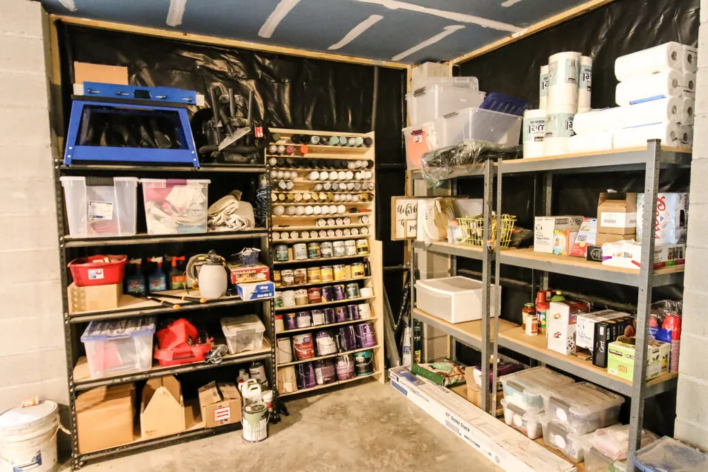 Garage storage and spray paint storage rack