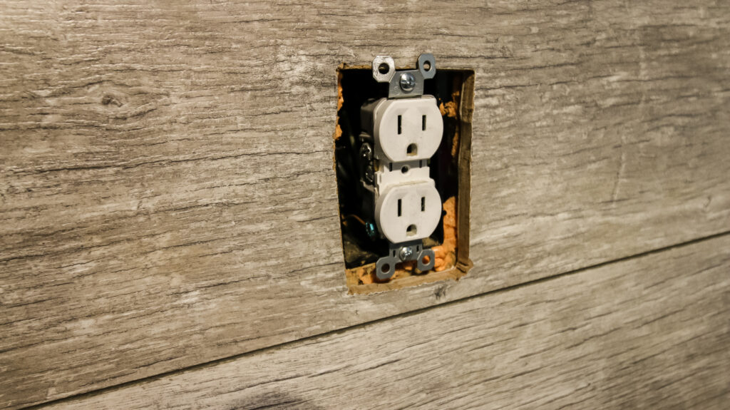Outlet flush on accent wall