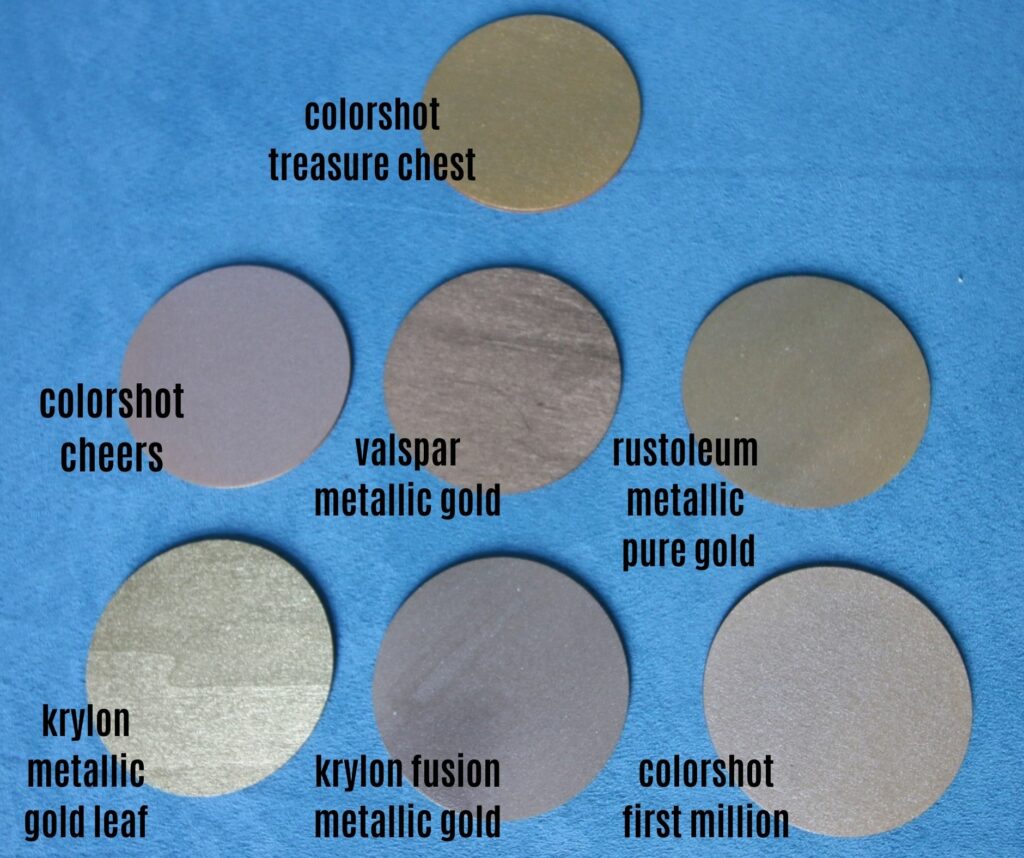 comparing gold spray paints