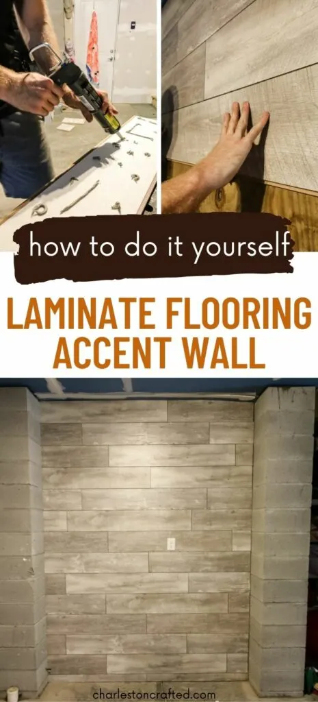 how to hang a DIY laminate flooring accent wall