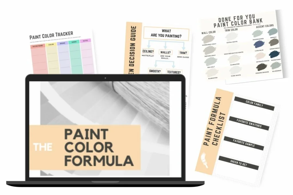 The paint color formula mock up