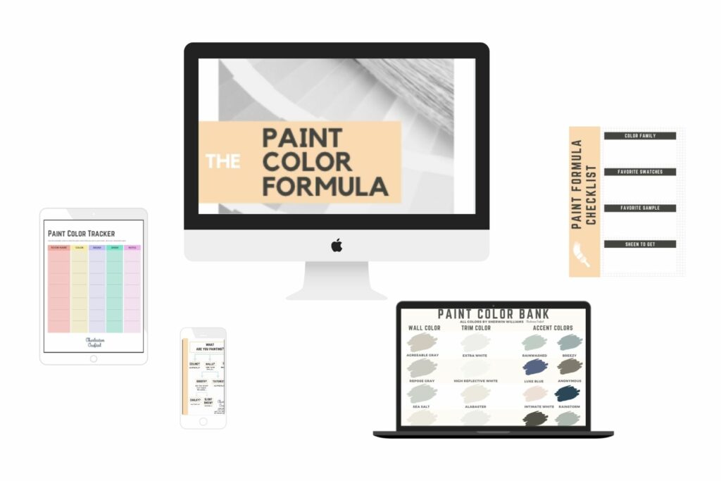 The paint color formula mock up