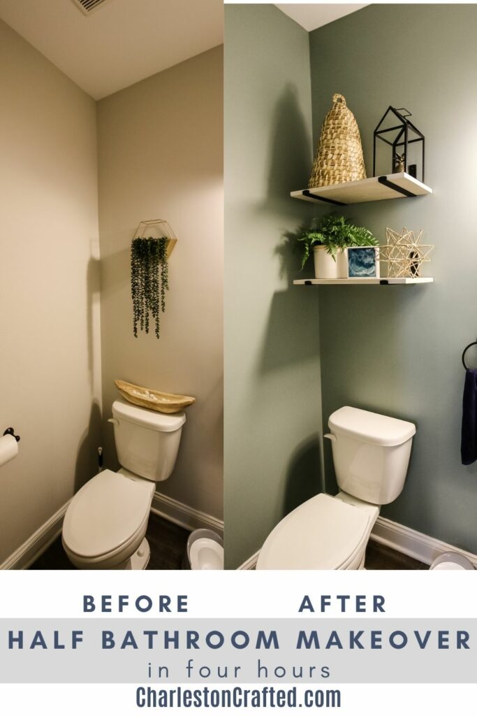 half bathroom makeover in four hours
