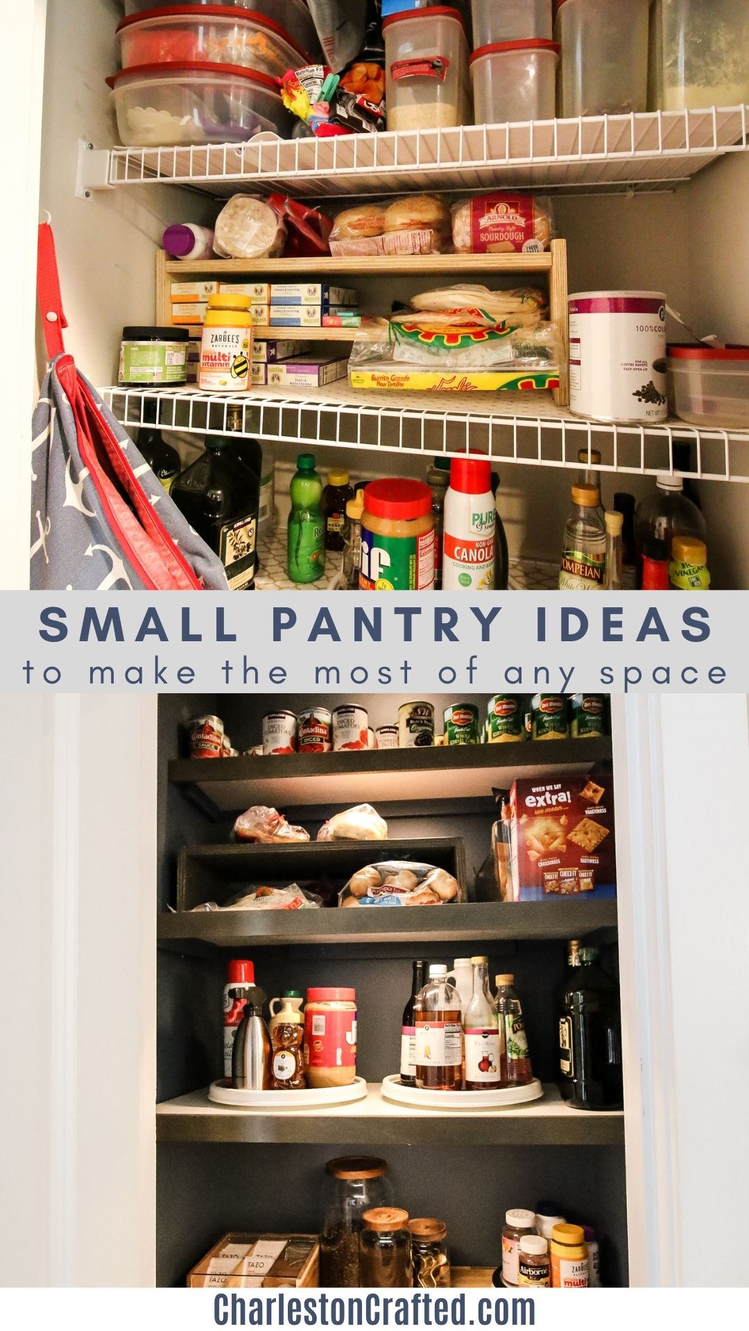 Organized my canned goods today. Our pantry is narrow, but deep