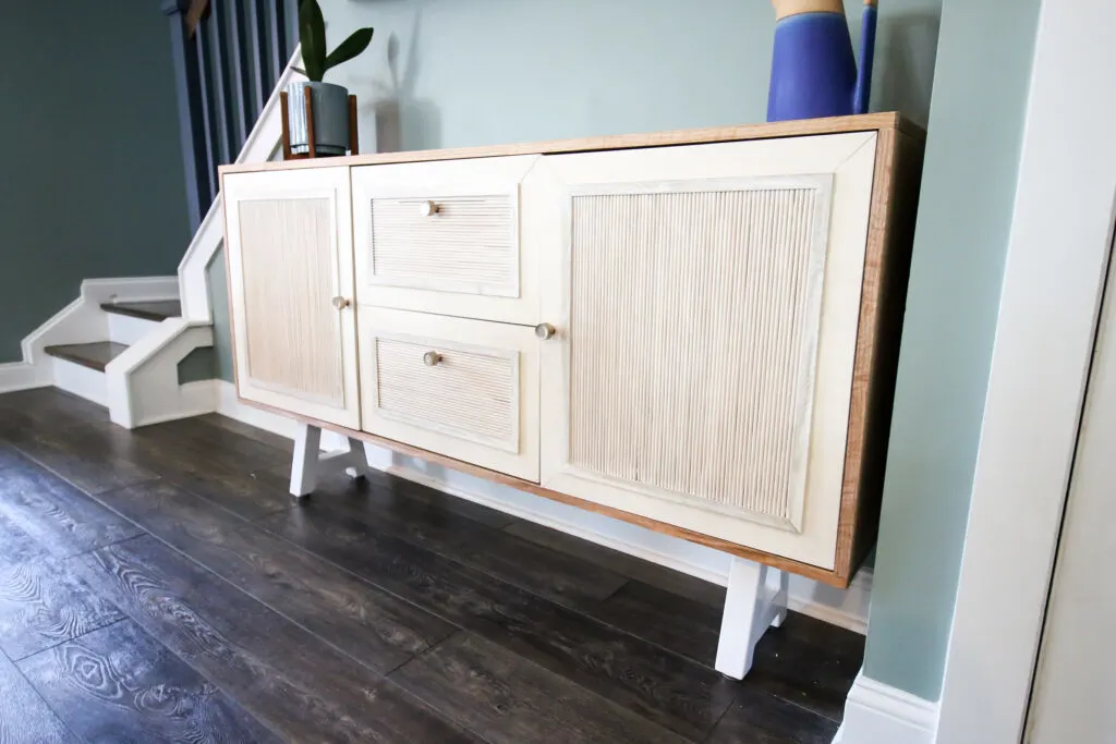How to build a DIY buffet table with fluted doors - Charleston Crafted