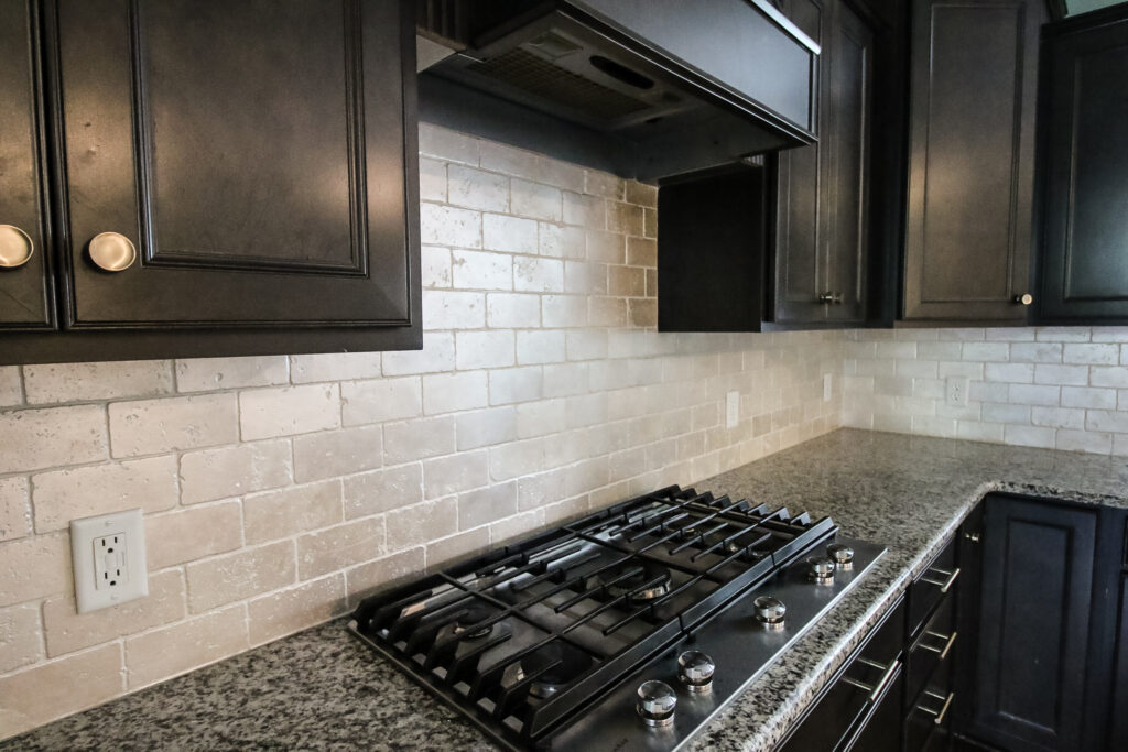 painted tile backsplash