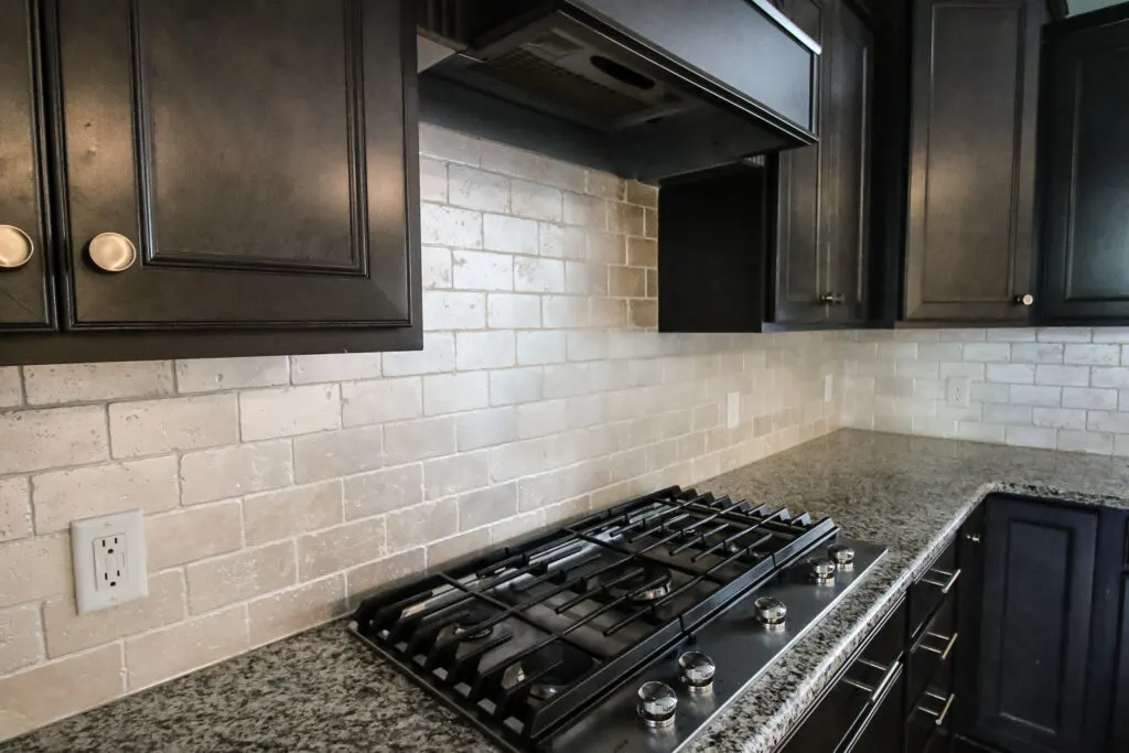 painted tile backsplash