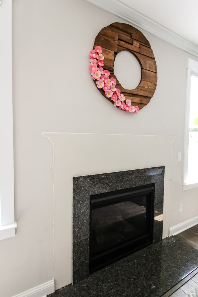 Fireplace after removing builder grade surround