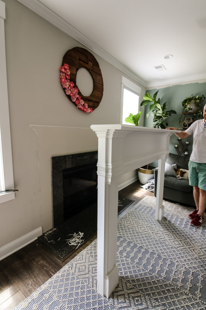 Removed fireplace surround and mantel