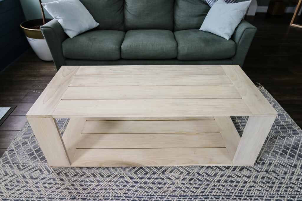 Wide empty shot of modern coffee table
