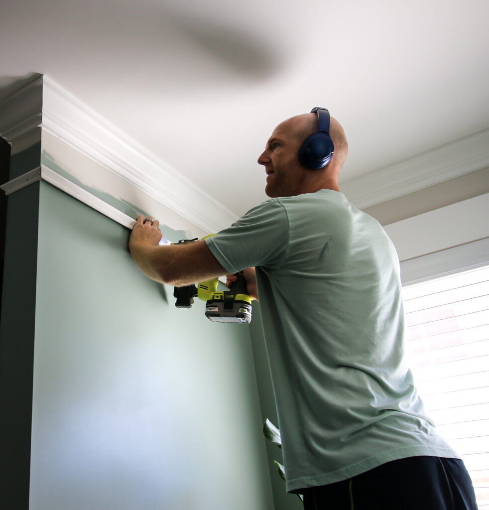 Adding base cap molding under crown molding