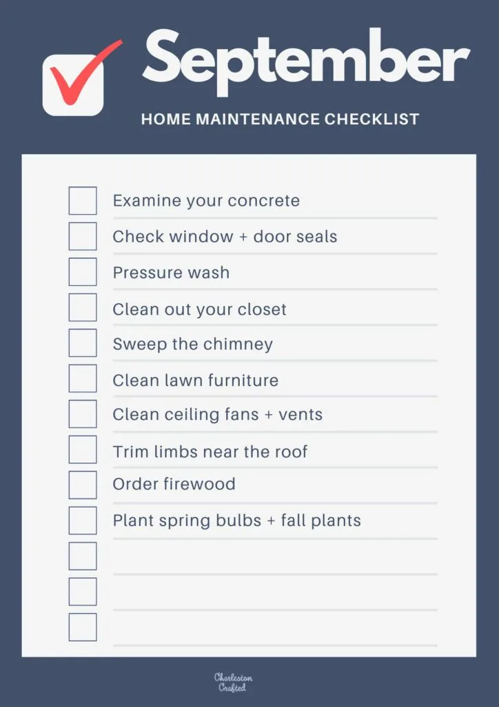 September Home Maintenance Checklist