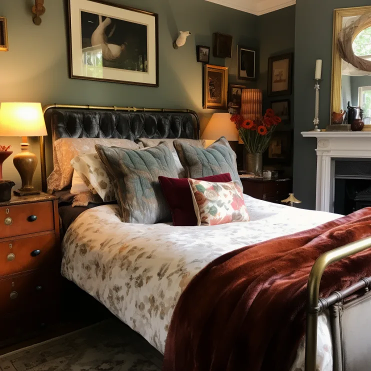 bedroom with luxe textiles