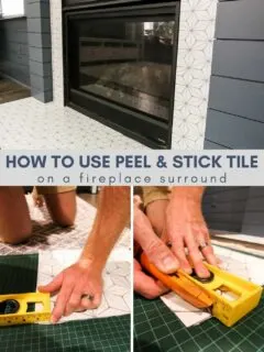 how to use peel and stick tile on a fireplace surround