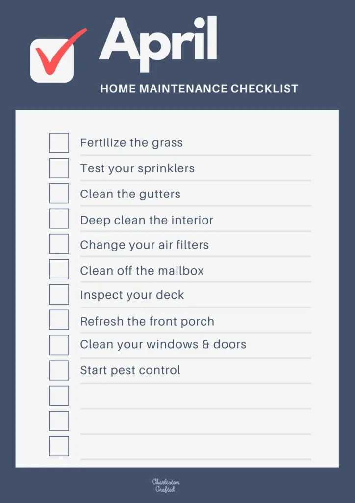 April Home Maintenance Checklist