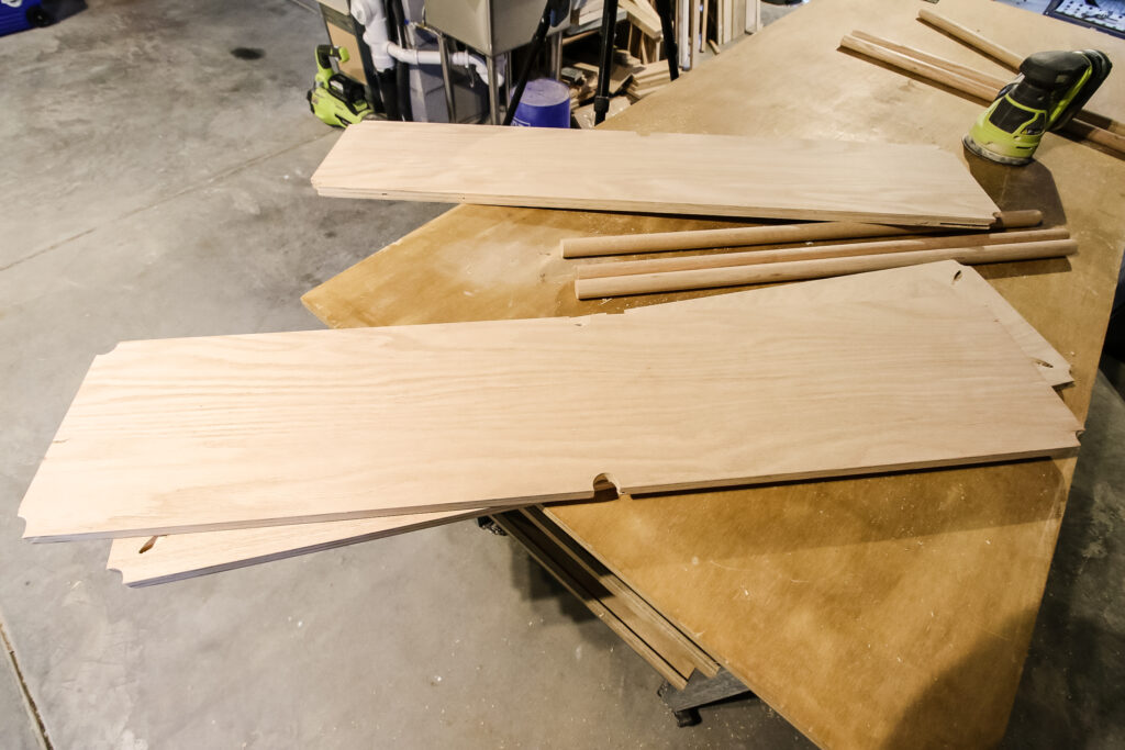 Holes in shelves for dowels