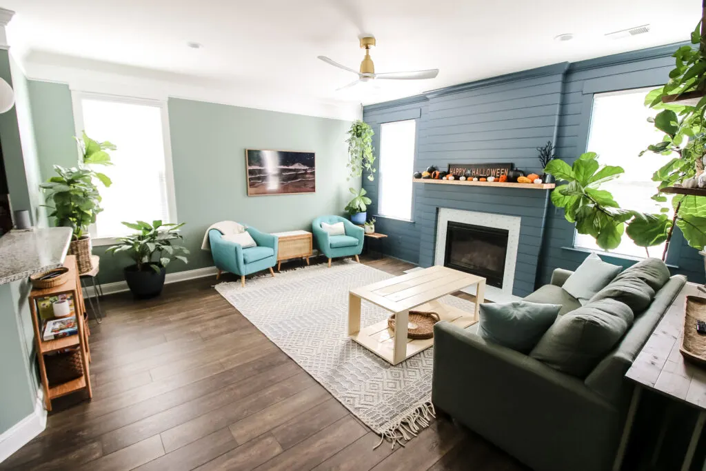 Wide view of living room