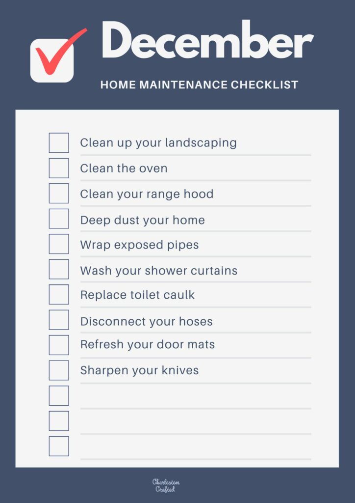 December Home Maintenance Checklist