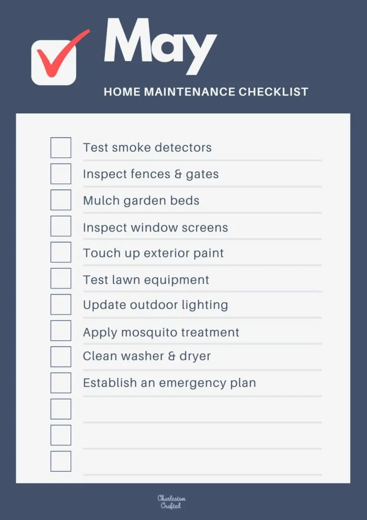 May Home Maintenance Checklist