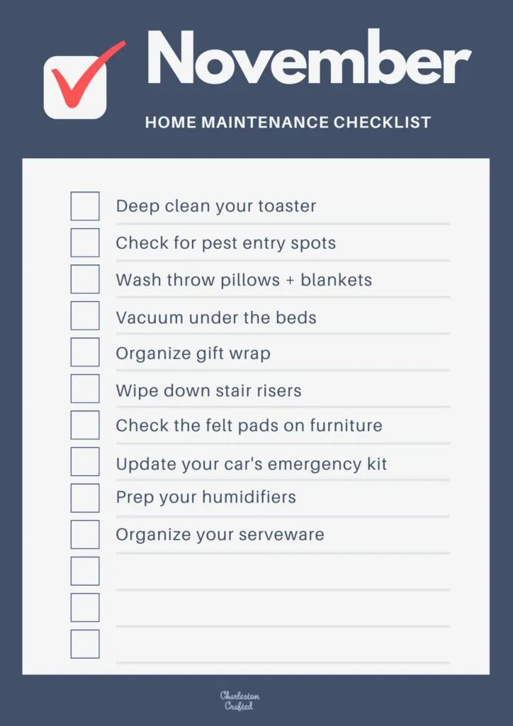 November Home Maintenance Checklist