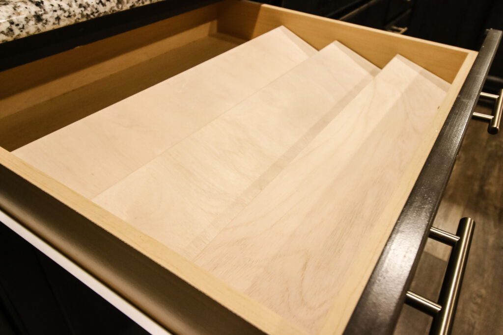 Wooden tiered spice drawer organizer